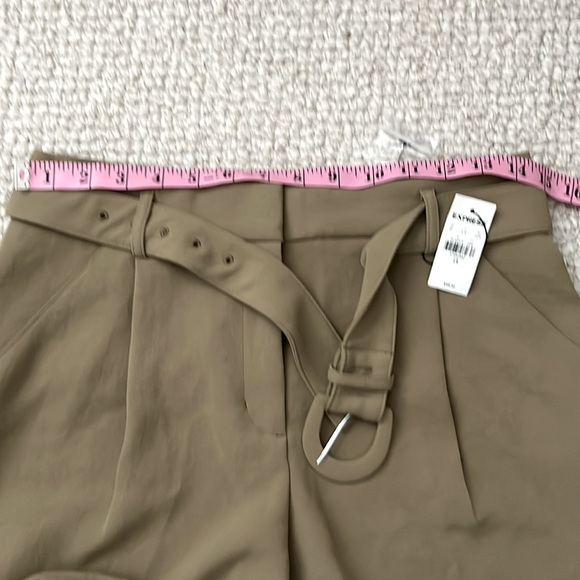 EXPRESS high Waisted Pleated Belted Utility Trouser Pants - Picture 8 of 9